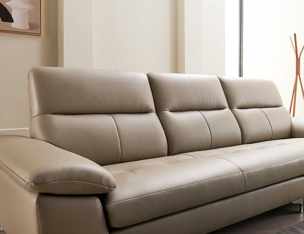 Sofa văng da tựa liền DEACON nâu nhạt 3