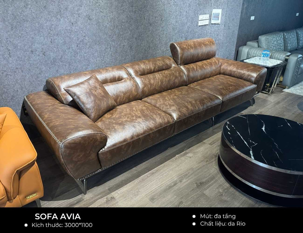 Sản phẩm có sẵn - Sofa văng Avia 3m bọc da Rio-01
