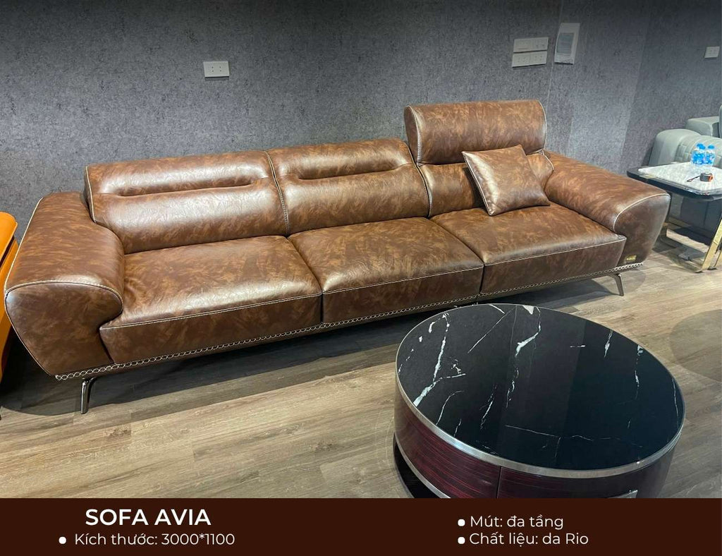 Sản phẩm có sẵn - Sofa văng Avia 3m bọc da Rio -01
