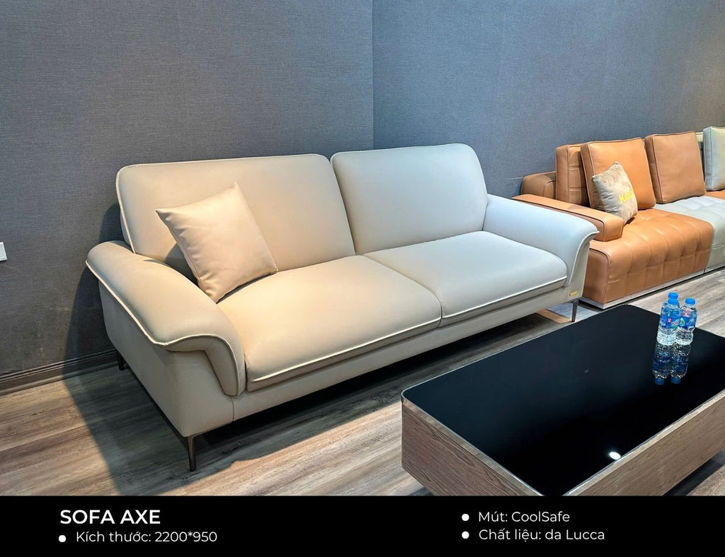 Sản phẩm có sẵn - Sofa văng Axe 2m2 bọc da Lucca-01
